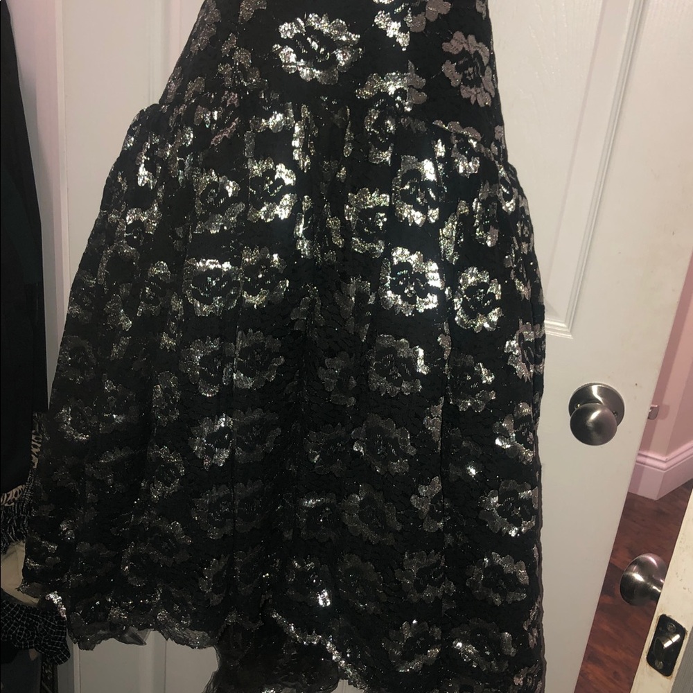 Mommy and Me Boutique Black and Silver Floral Strapless Dress - Picture 6 of 11